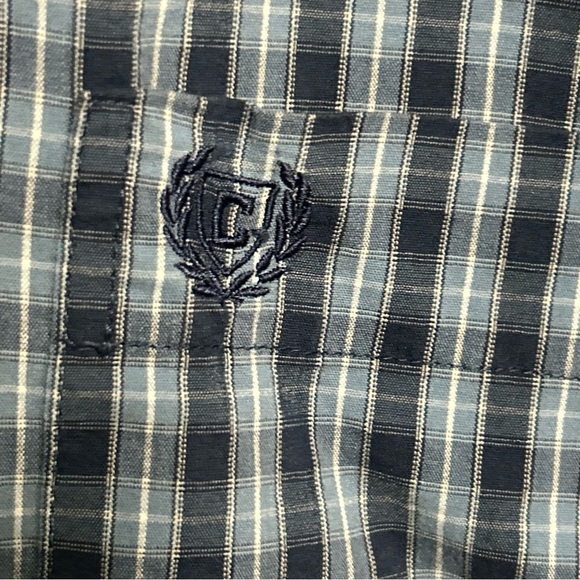 Chaps Stretch Men’s 4XB Blue Plaid Button Front Shirt Cotton Blend Long Sleeve - Picture 2 of 12